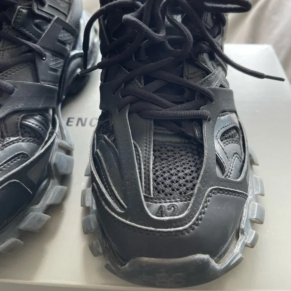 Men Balenciaga Track Sneaker Black/Black Clear size 42 (9) - Picture 3 of 12